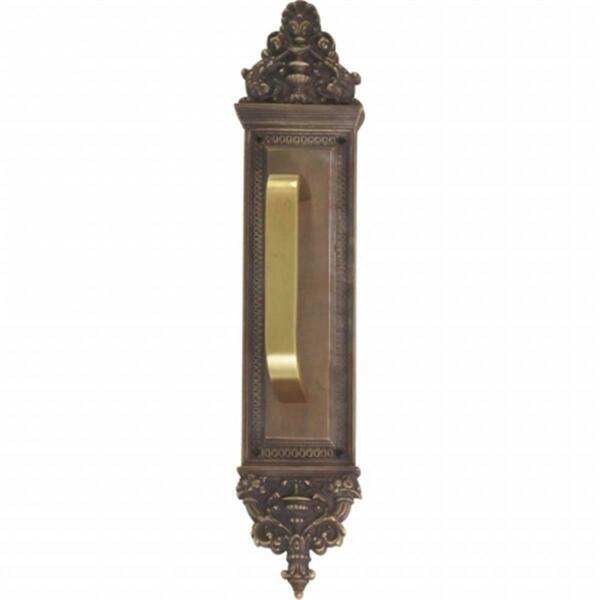 Brass Accents Apollo Pull Plate with Traditional Pull, Aged Brass Finish - 3.63 x 18 in. A04-P5231-TRD-486